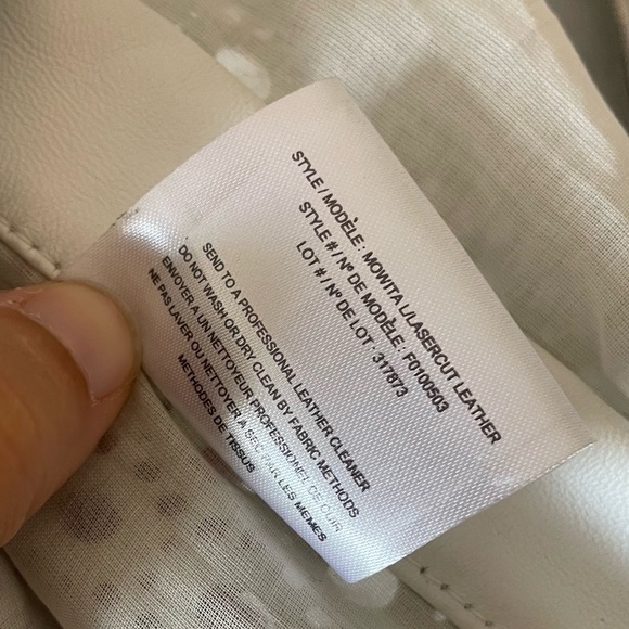 NWT Theory Mowita Lasercut Lamb Leather White Ivory Sleeveless Top sz M - Picture 6 of 11